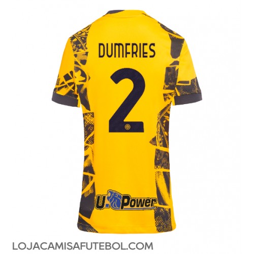 Camisa de Futebol Inter Milan Denzel Dumfries #2 Equipamento Alternativo Mulheres 2024-25 Manga Curta